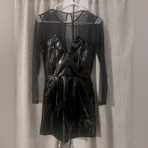 The Kooples Short Dress Vinyl Effect Black NEW Sz XS